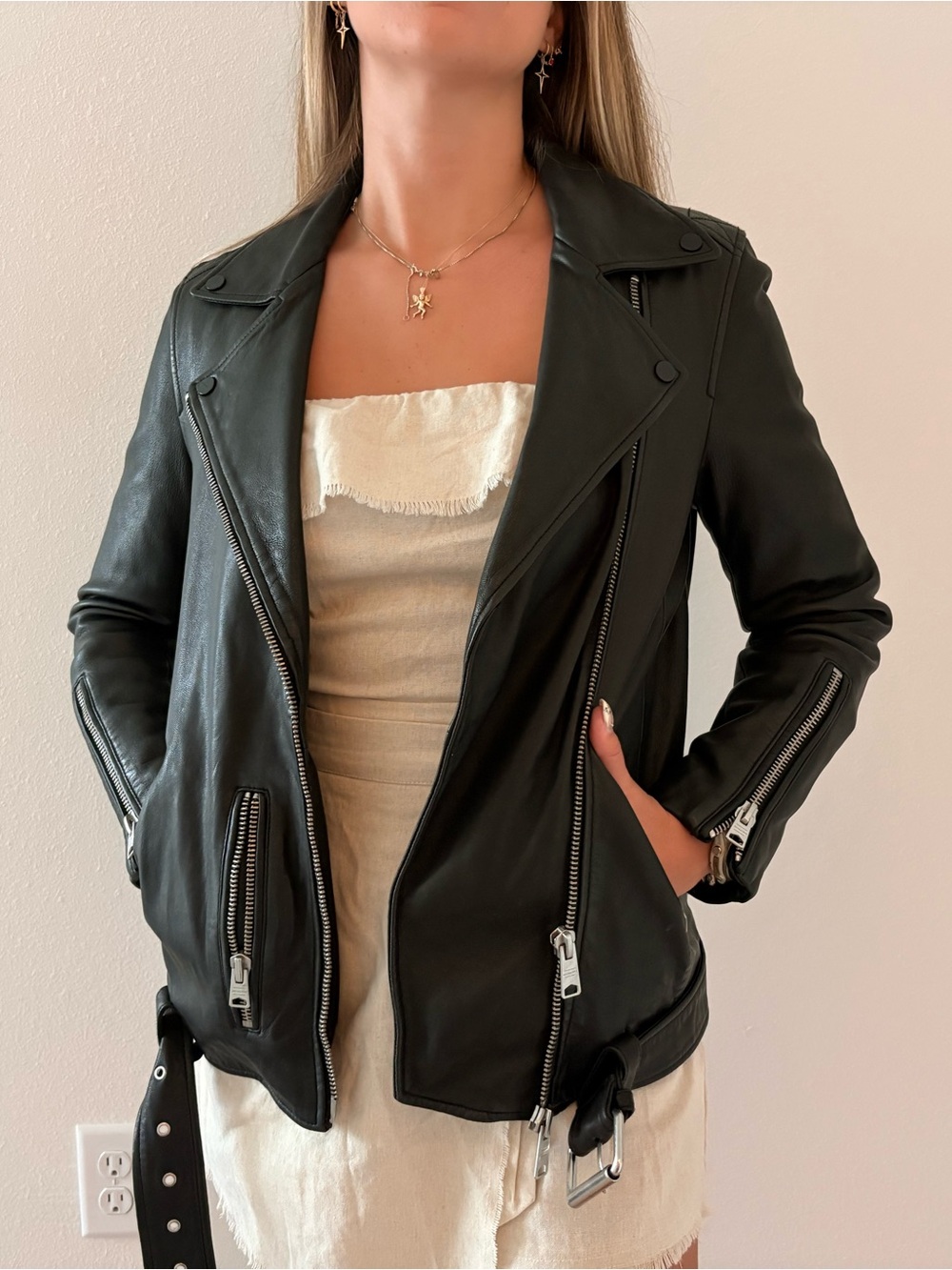 AllSaints Leather Biker Jacket